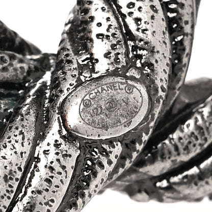 Chanel Ruthenium Twisted CC Brooch Silver 4 of 4