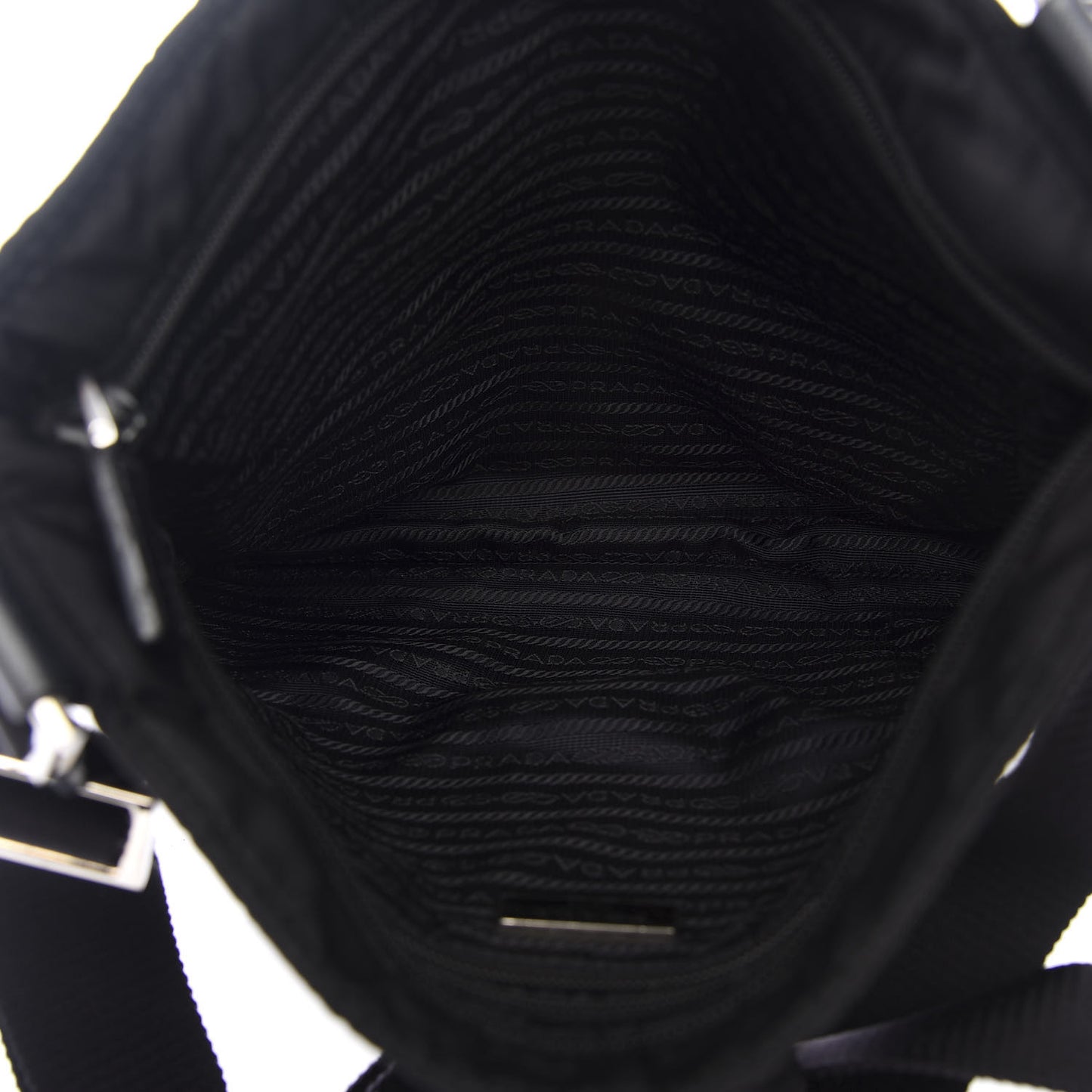 Nylon Flat Messenger Bag Black