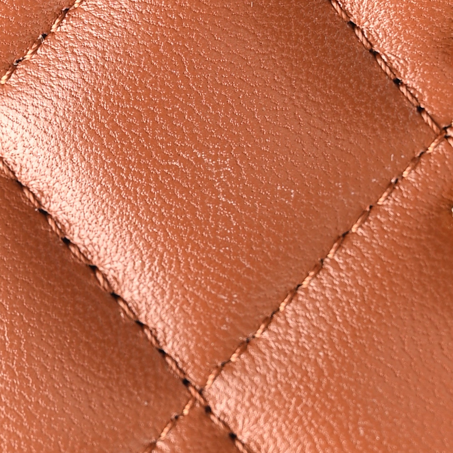 Lambskin Quilted Studded CC Card Holder Camel