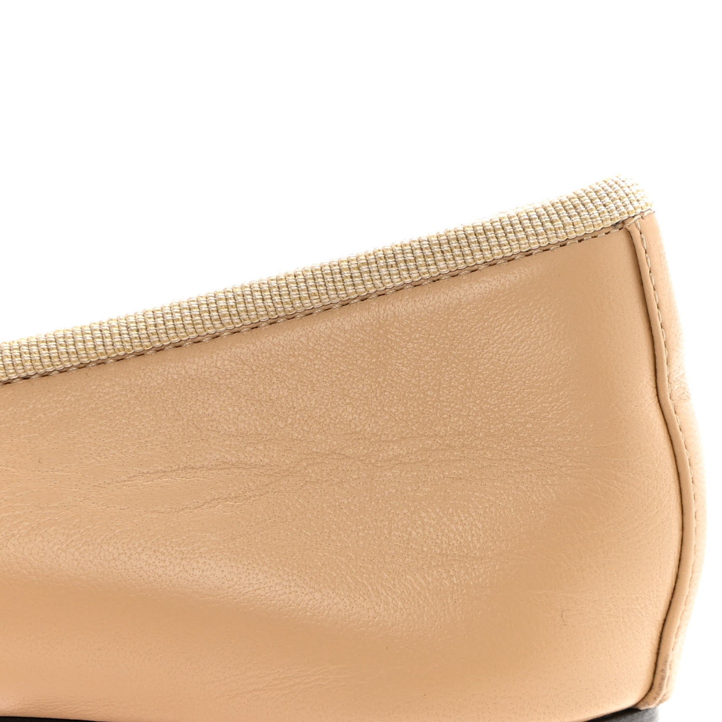 Lambskin Cap Toe CC Ballerina Flats 37.5 Beige Black