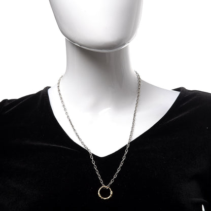 Gucci Sterling Silver 18K Yellow Gold Ouroboros Snake Ring Necklace 2 of 7