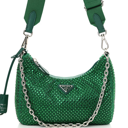 Prada Satin Crystal Re-Edition 2005 Shoulder Bag Mango 8 of 10