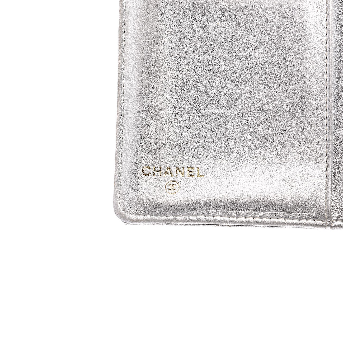 Metallic Lambskin Quilted Reissue Yen Wallet Silver