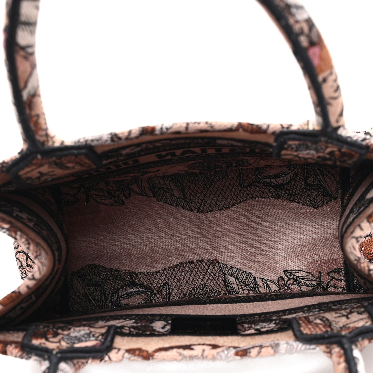 Christian Dior Canvas Embroidered Small Jardin Magique Book Tote Power Pink 4 of 10