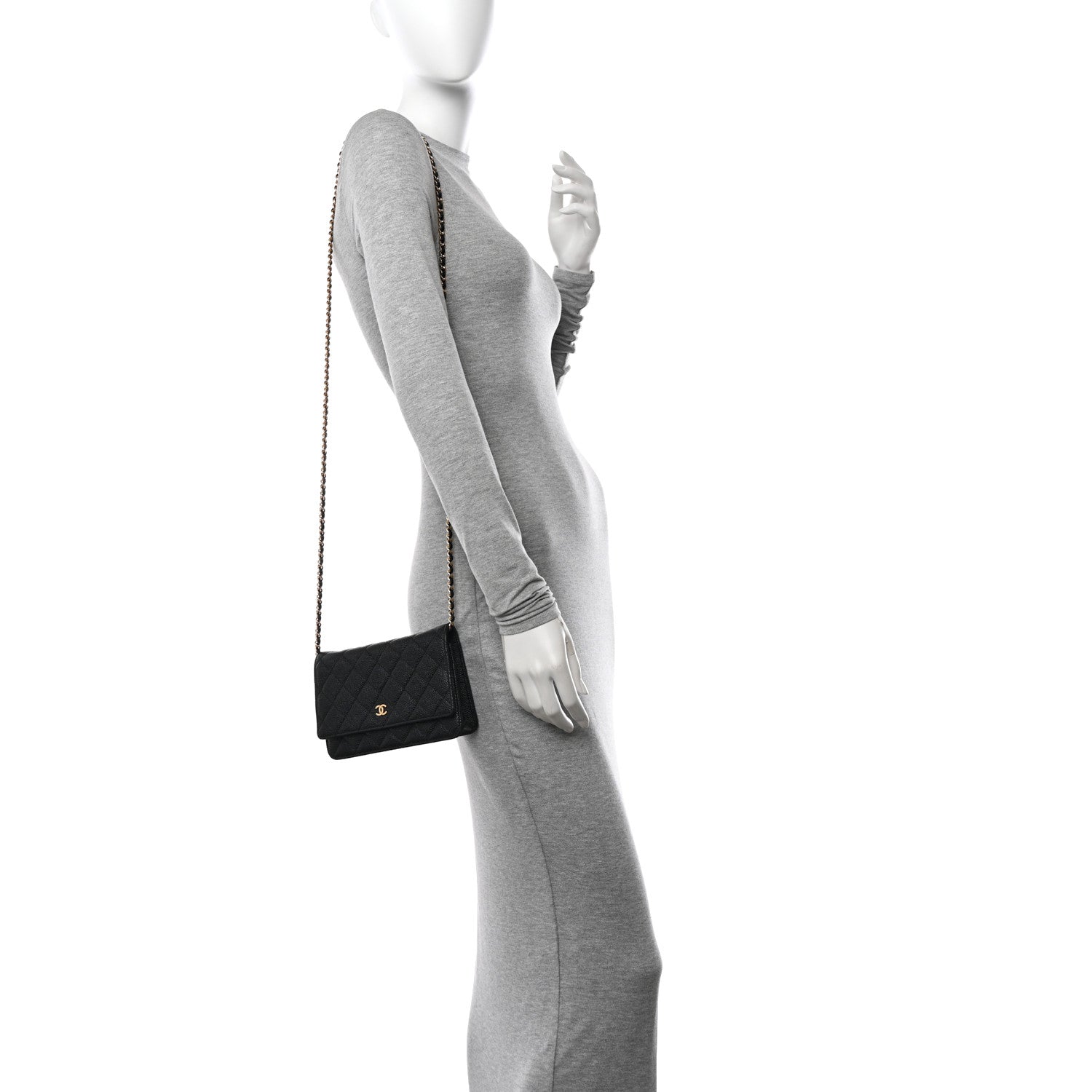 Chanel Caviar Quilted Wallet on Chain WOC Black 2 of 11