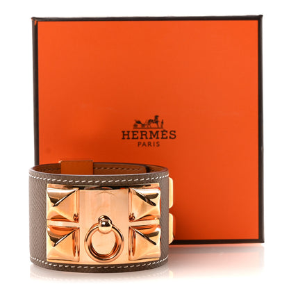Hermes Epsom Collier de Chien CDC Bracelet T2 Etoupe 6 of 6