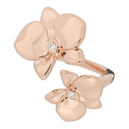 Cartier 18K Pink Gold Diamond Caresse D'Orchidees Par Cartier Ring 52 6 1 of 5