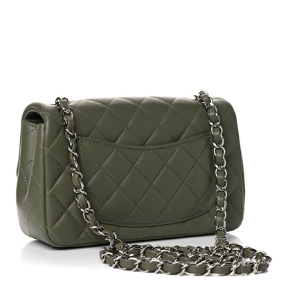 Chanel Lambskin Quilted Mini Rectangular Flap Green 2 of 11