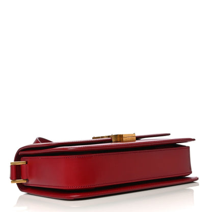 Saint Laurent Box Calfskin Monogram Medium Solferino Satchel Rouge Opyum 4 of 11