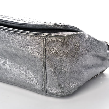 Chanel Metallic Deerskin Luxe Ligne Flap Silver 10 of 11