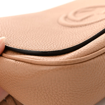 Gucci Pebbled Calfskin Medium Soho Flap Crossbody Camelia 12 of 14