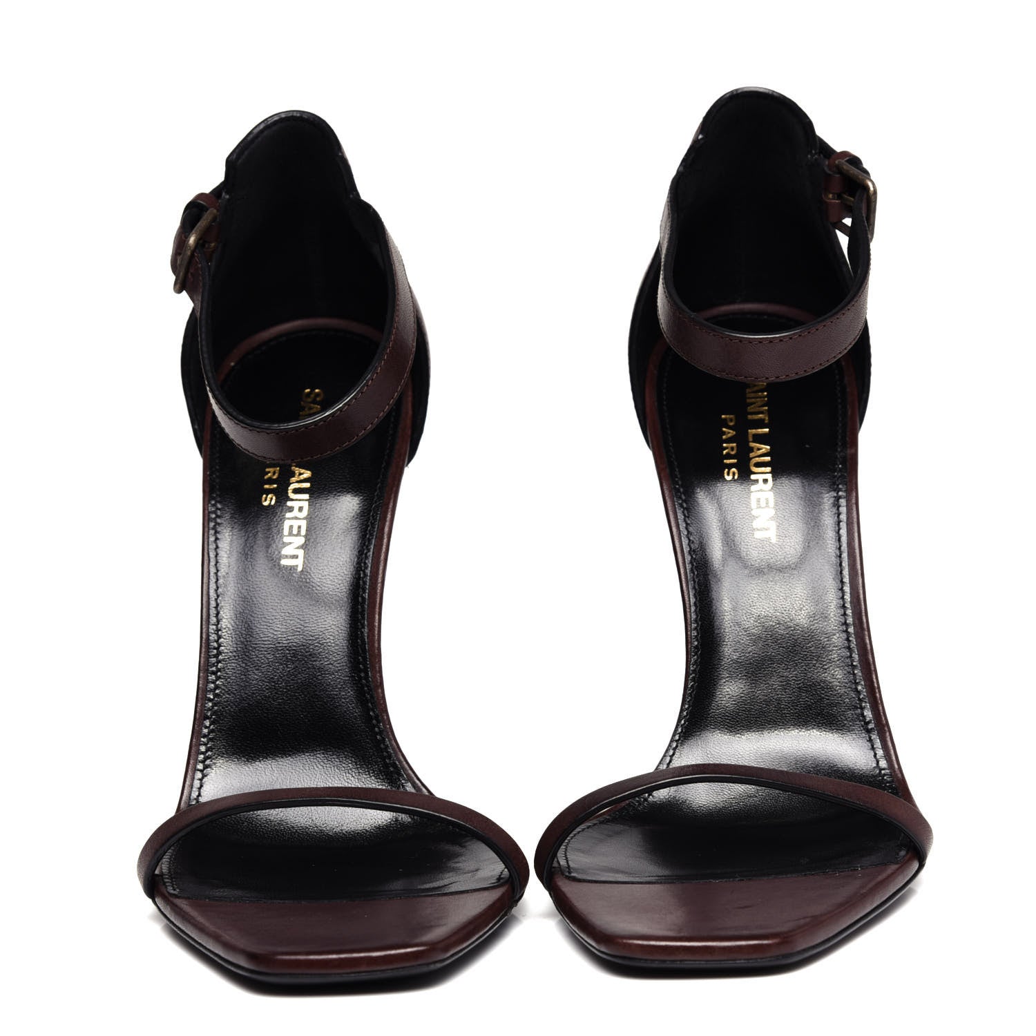 Saint Laurent Calfskin Opyum Sandals 37.5 Brown 5 of 11