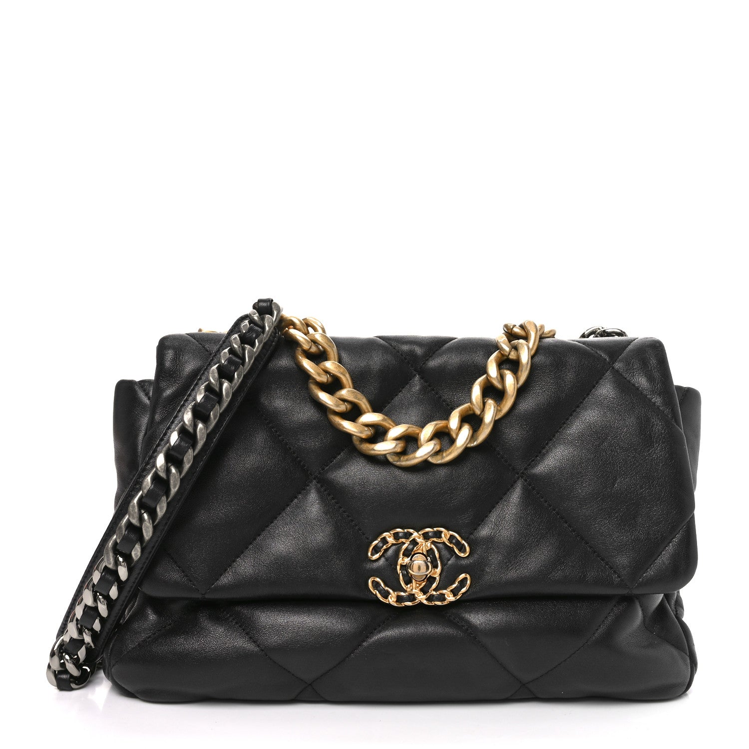 Chanel Lambskin Quilted Large Chanel 19 Flap Black 1 of 10