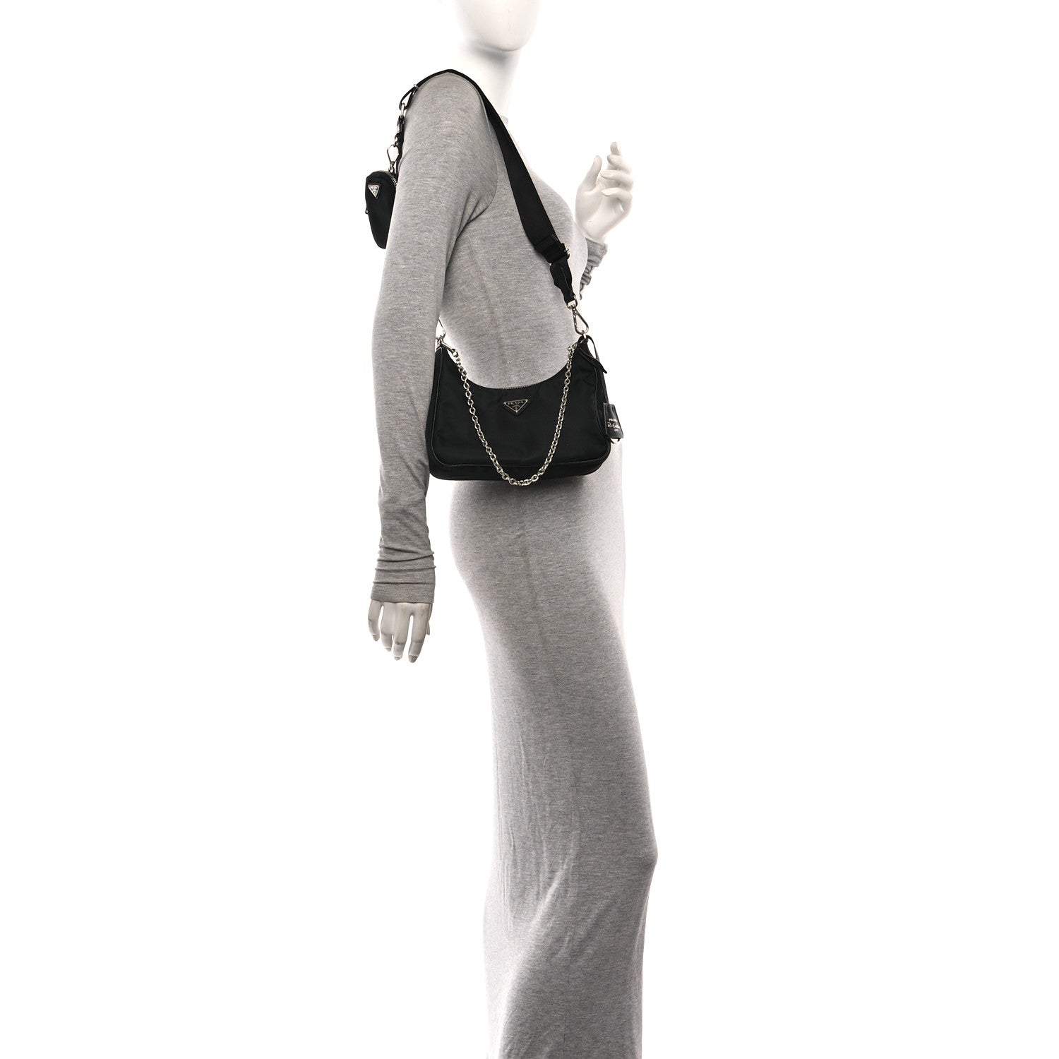 Prada Nylon Re-Edition 2005 Shoulder Bag Black 2 of 10