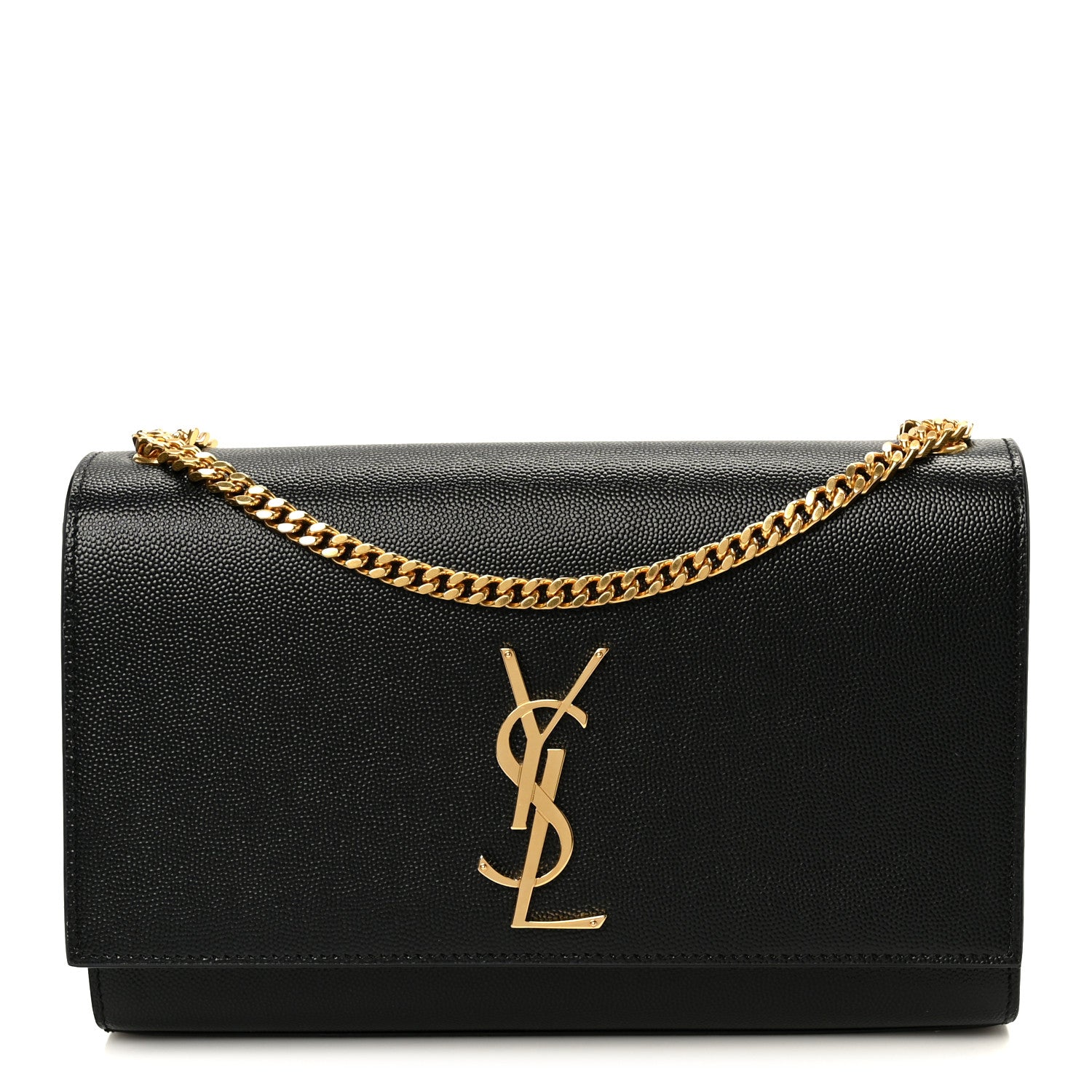 Saint Laurent Grain De Poudre Medium Classic Monogram Kate Satchel Black 1 of 11