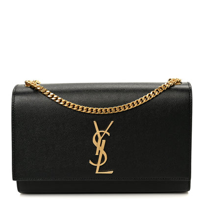 Saint Laurent Grain De Poudre Medium Classic Monogram Kate Satchel Black 1 of 11