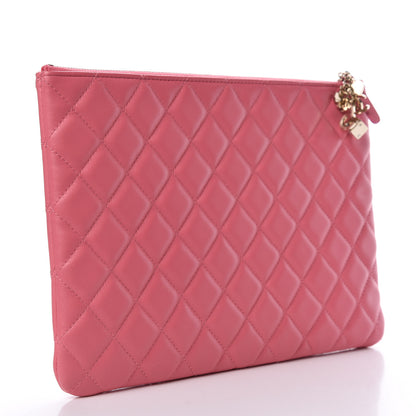 Chanel Lambskin Quilted Medium Casino Beauty CC Cosmetic Case Fuchsia 3 of 12