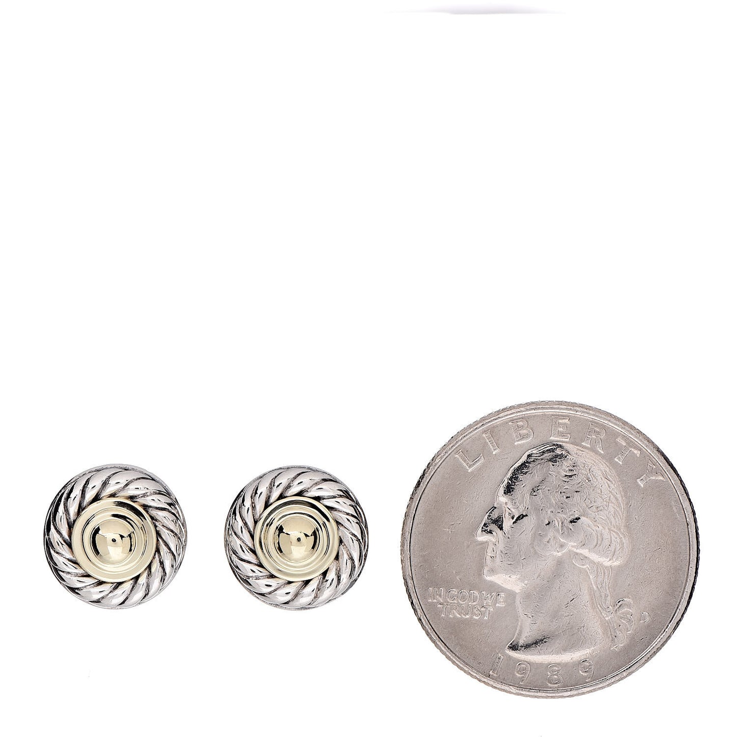 Sterling Silver 14K Yellow Gold Cookie Earrings
