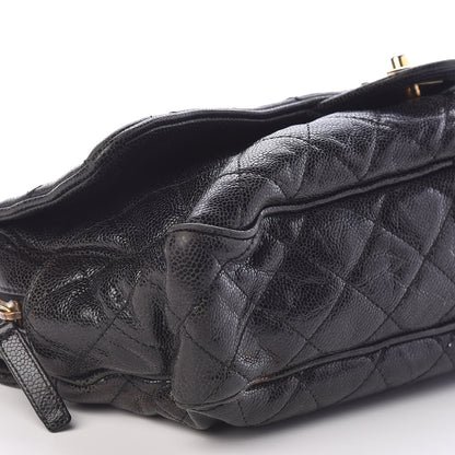 Chanel Crumpled Grained Calfskin Quilted Large Shiva Flap Black 9 of 10