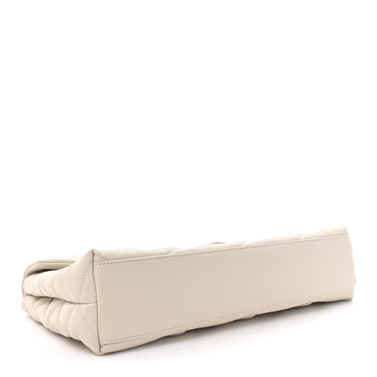 Saint Laurent Lambskin Quilted Sade Puffer Envelope Clutch Crema Soft 4 of 9
