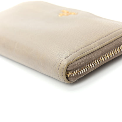 Prada Vitello Daino Zip Around Wallet Pomice 12 of 13