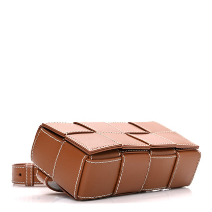 Bottega Veneta Calfskin Maxi Intreccio Mini Cassette Belt Bag Wood 4 of 11