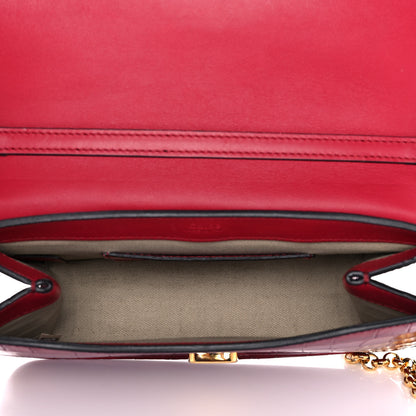 Chloe Calfskin Crocodile Embossed C Clutch With Chain Red 5 of 12