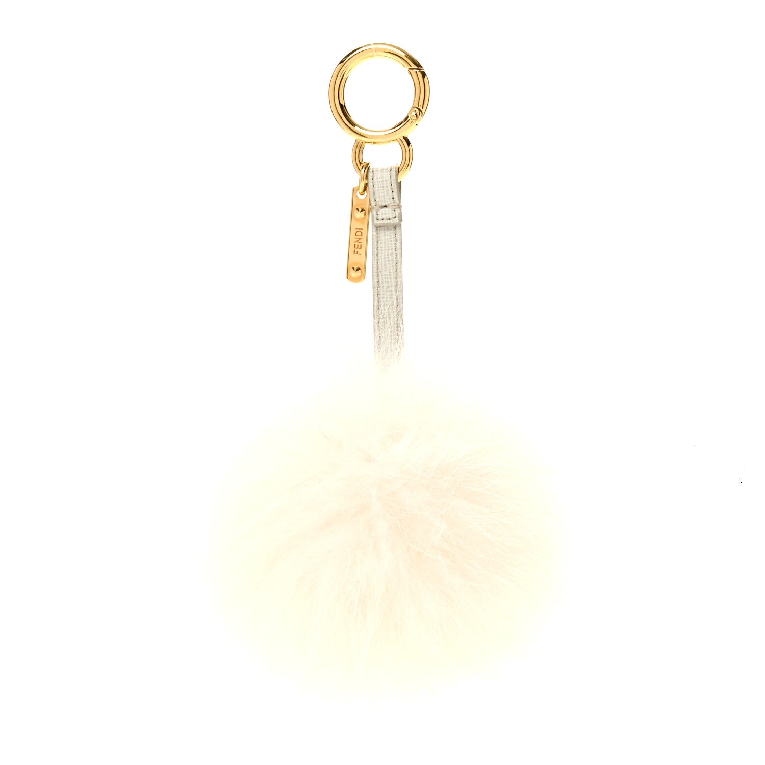 Fendi Fox Fur Pom Pom Bag Charm White 1 of 4