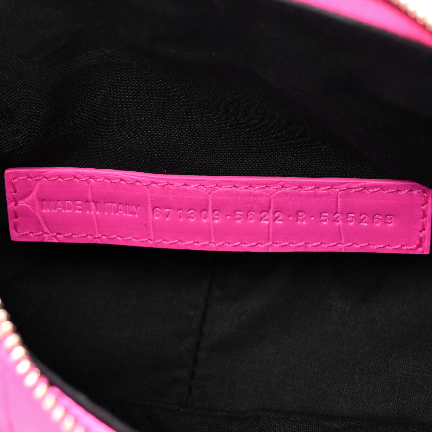 Balenciaga Extra Supple Calfskin Crocodile Embossed XS Le Cagole Shoulder Bag Lipstick Pink 7 of 11