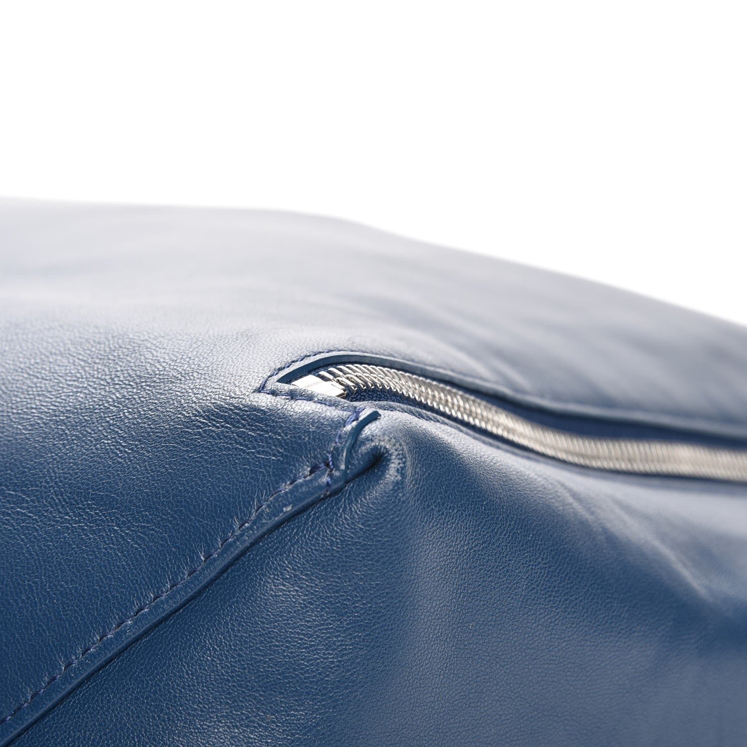 Celine Smooth Lambskin Horizontal Zipper Gusset Cabas Ocean Blue 9 of 11