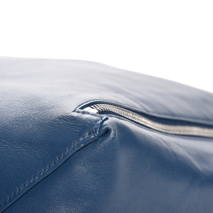 Celine Smooth Lambskin Horizontal Zipper Gusset Cabas Ocean Blue 9 of 11