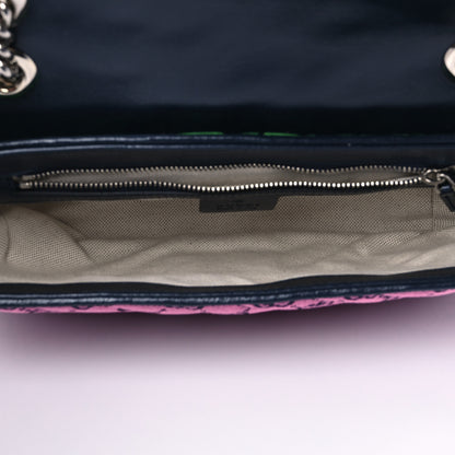 Gucci Monogram Multicolor Matelasse Diagonal Small GG Marmont Shoulder Bag Light Blue Pink Blue Green Red 5 of 7
