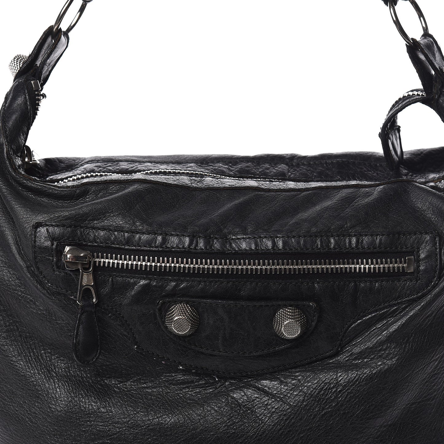 Agneau Giant 21 Silver Hardware Day Hobo Black
