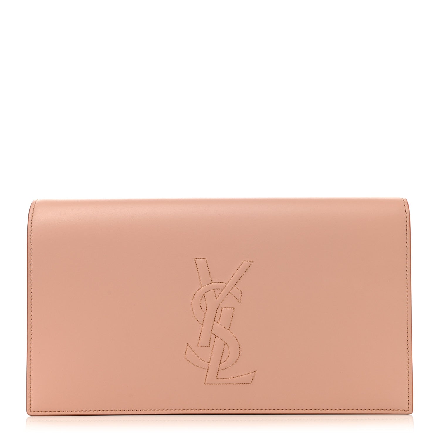 Saint Laurent Calfskin Monogram Large Belle De Jour Clutch Pink 1 of 7