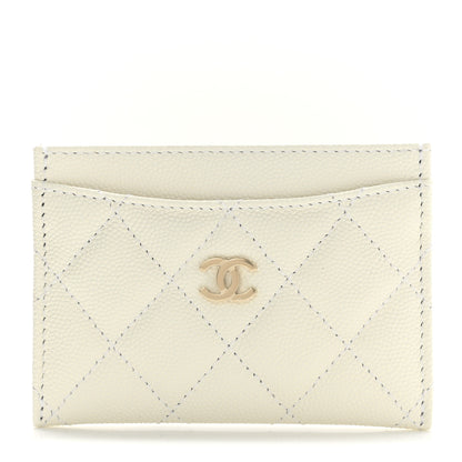 Chanel Caviar Quilted Card Holder White 1 of 8