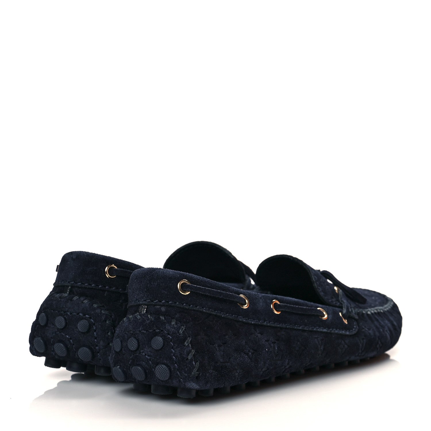 Louis Vuitton Suede Monogram Gloria Loafers 38 Marine 4 of 9