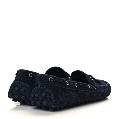 Louis Vuitton Suede Monogram Gloria Loafers 38 Marine 4 of 9