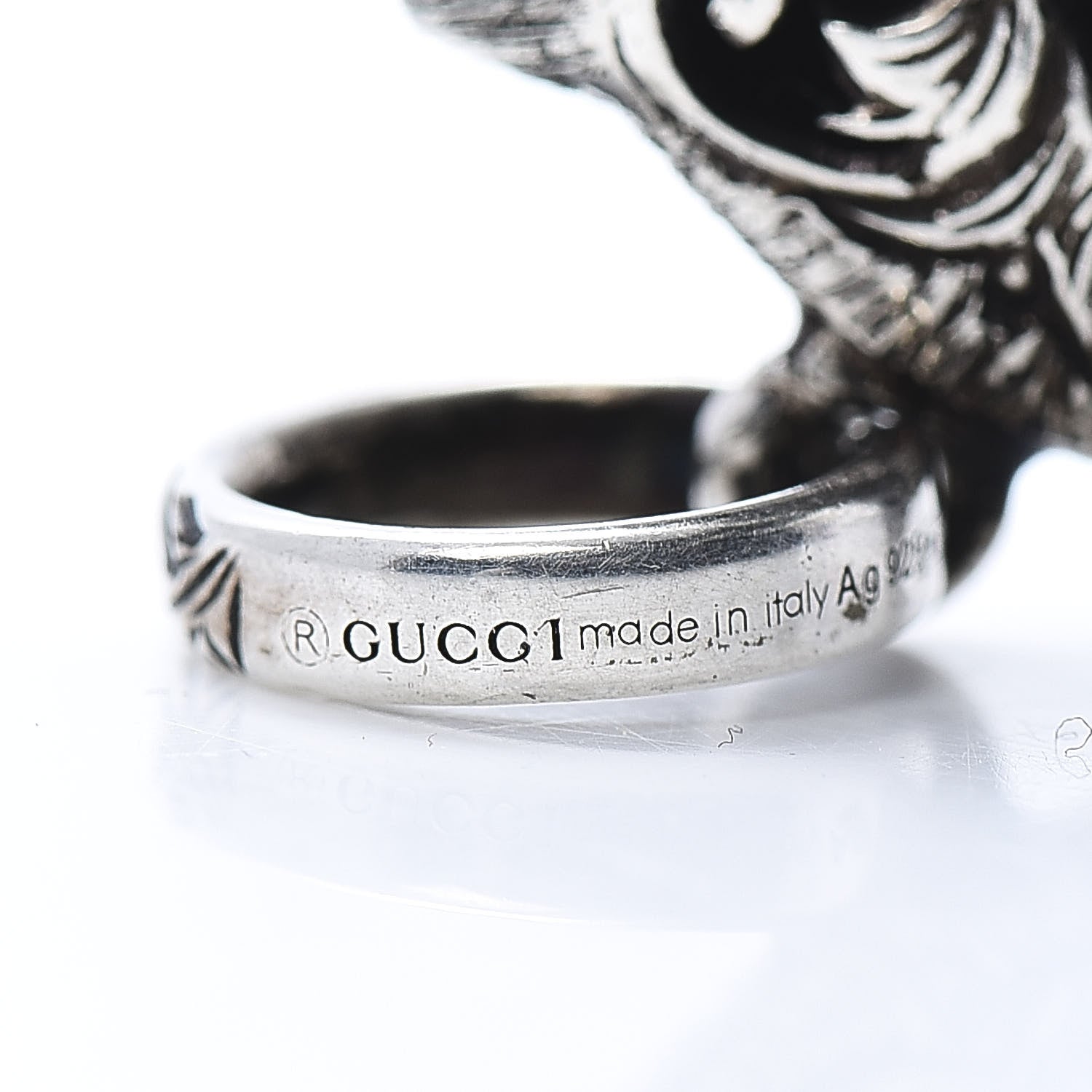Gucci Sterling Silver Crystal Tiger Head Charm Pendant 3 of 4
