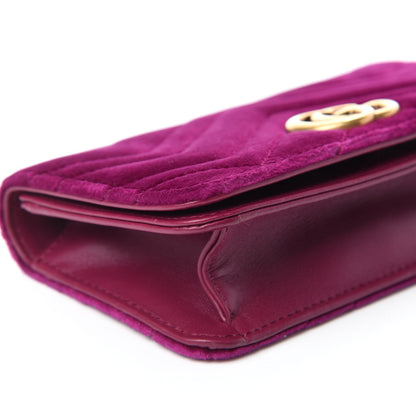 Gucci Velvet Matelasse GG Marmont Mini Bag Fuchsia Violet Cyclamen 6 of 9