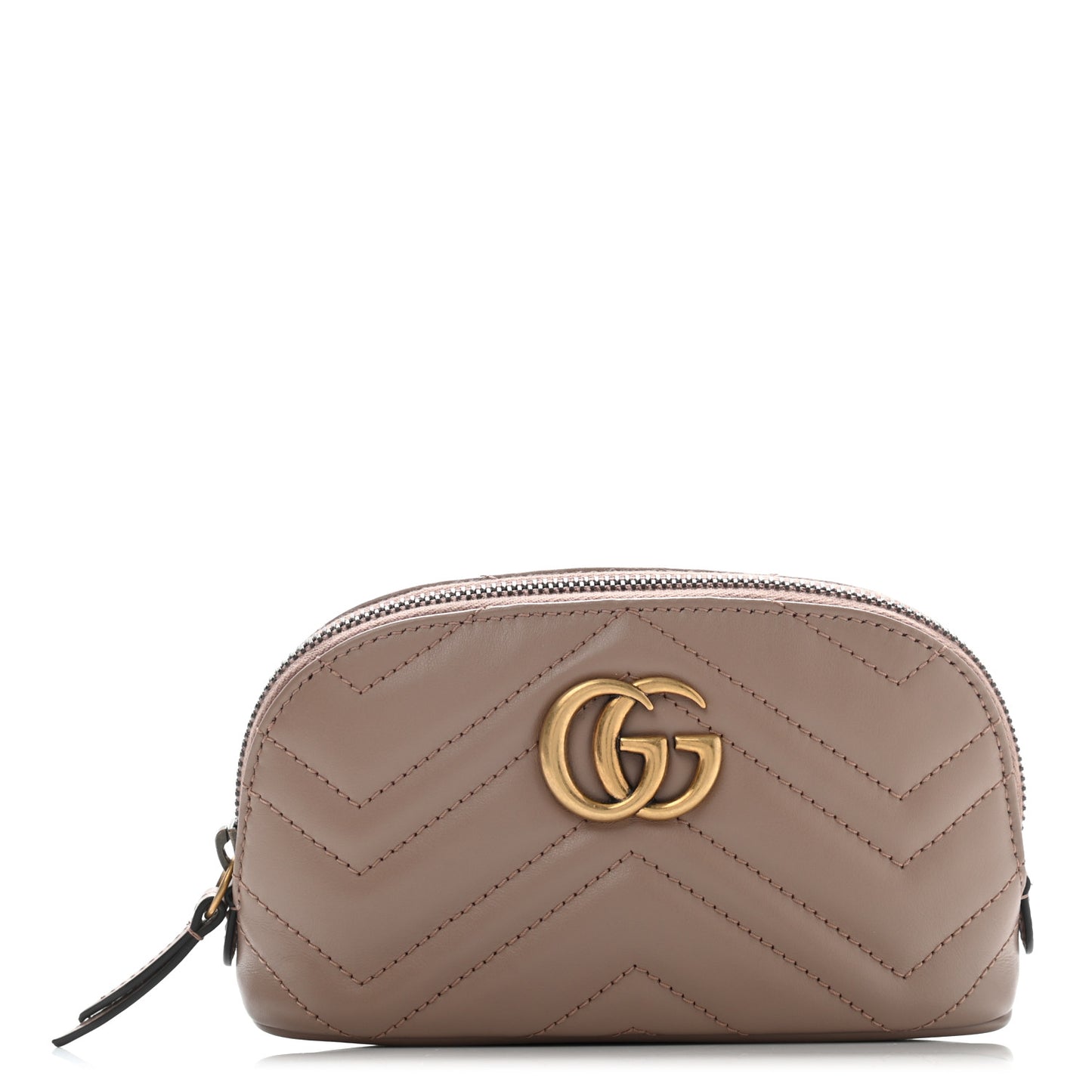 Calfskin Matelasse GG Marmont Pouch Cosmetic Case Porcelain Rose
