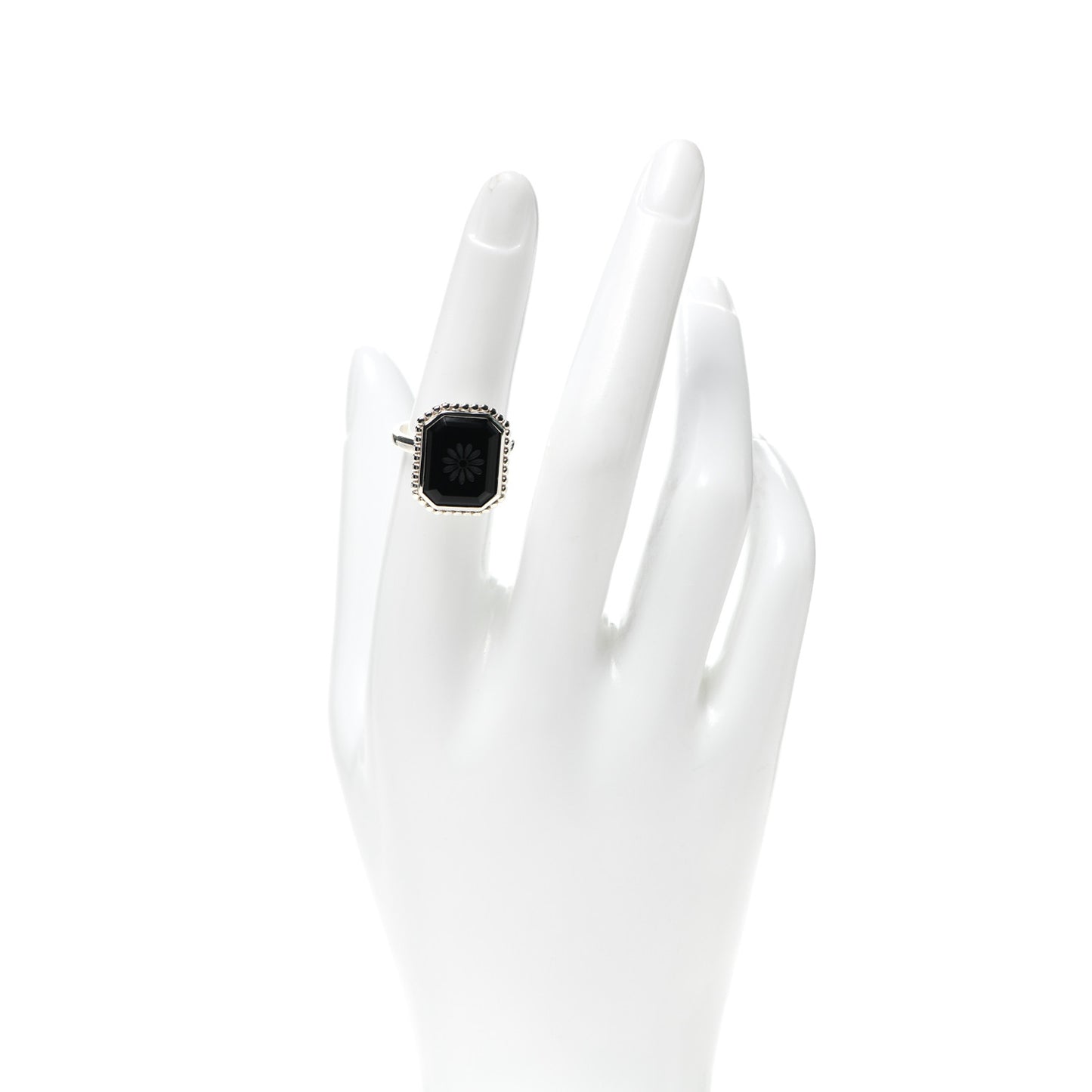 Sterling Silver Black Onyx Ziegfeld Daisy Ring 53 6.25