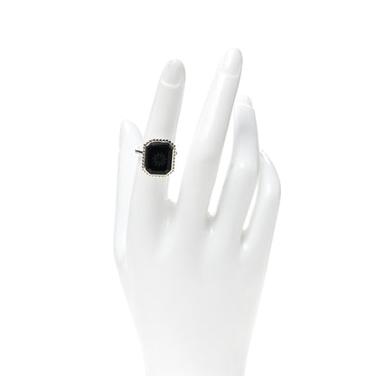 Tiffany Sterling Silver Black Onyx Ziegfeld Daisy Ring 53 6.25 2 of 6