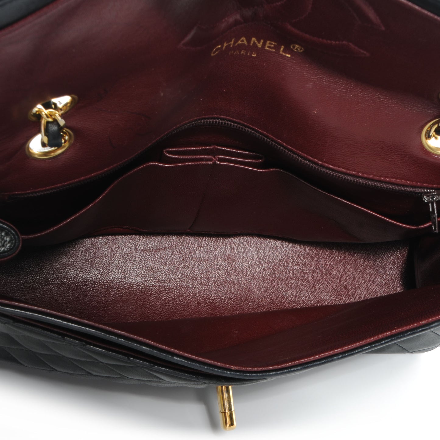 Lambskin Medium Single Flap Black