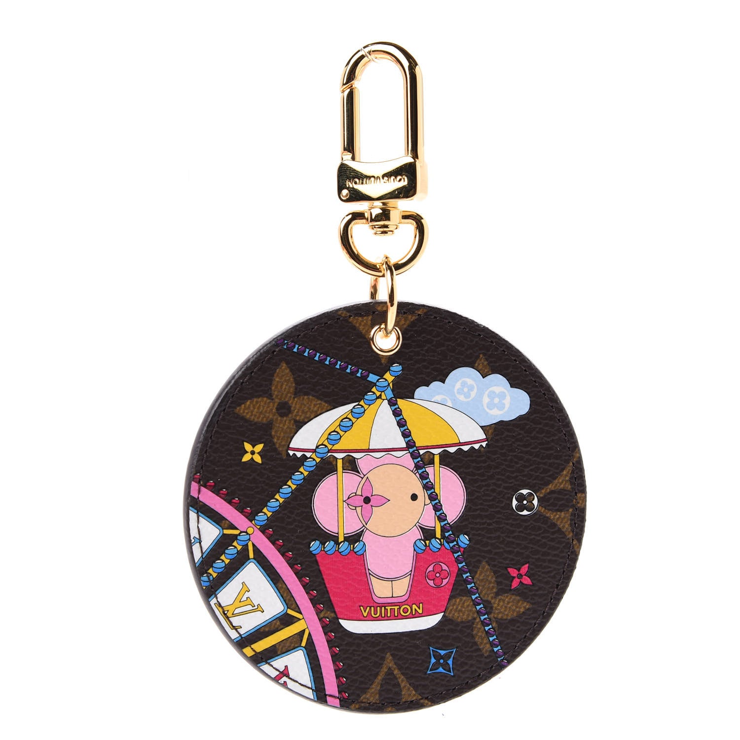 Louis Vuitton Monogram 2020 Christmas Animation Big Wheel Bag Charm Key Ring Rose Ballerine 1 of 9