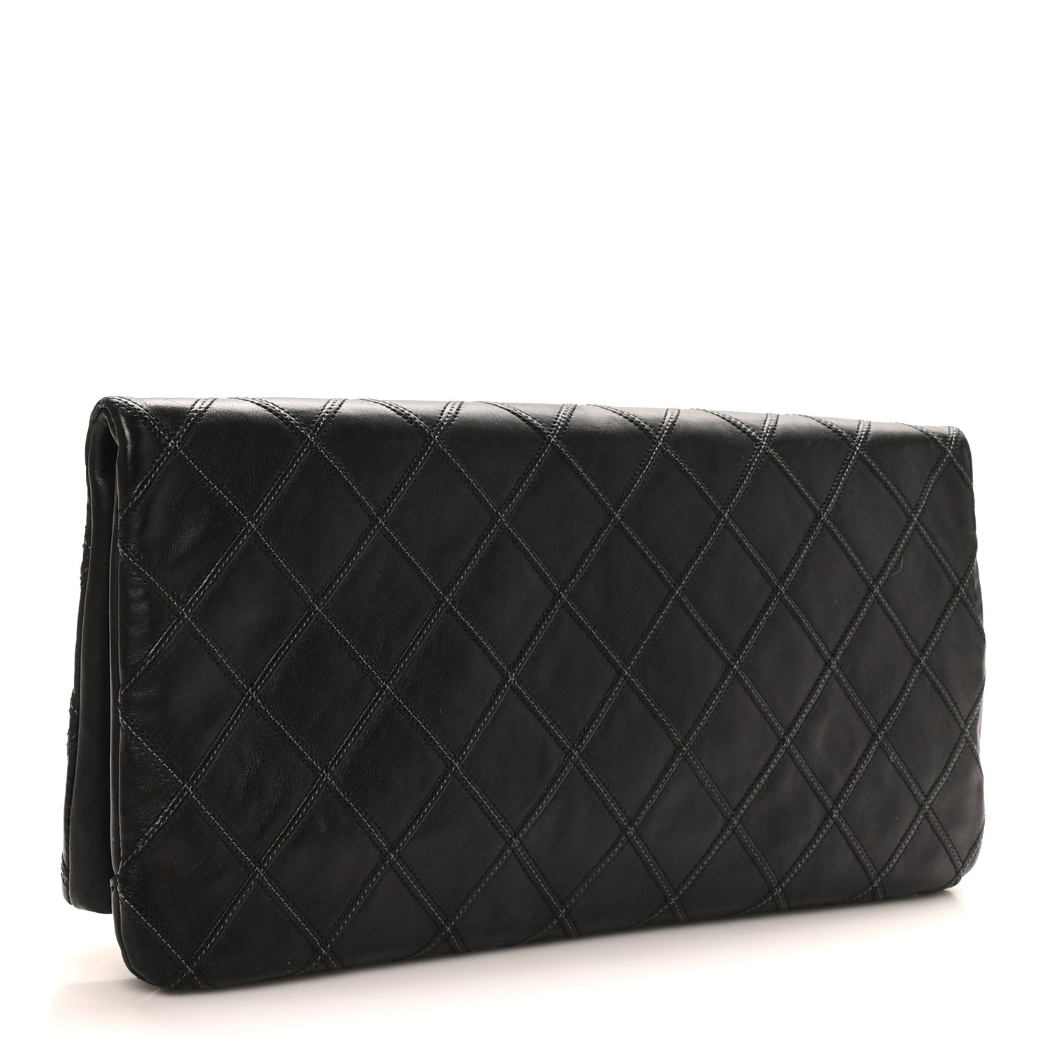 Chanel Calfskin Stitched Thin City Clutch Black 3 of 10
