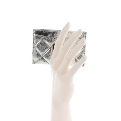 Chanel Metallic Aged Calfskin Quilted Reissue Card Holder Silver 2 of 8