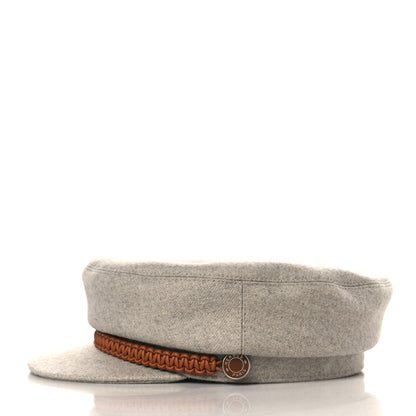 Hermes Cashmere Swift Womens Deauville Cap 56 Gris Flanelle Gold 4 of 8