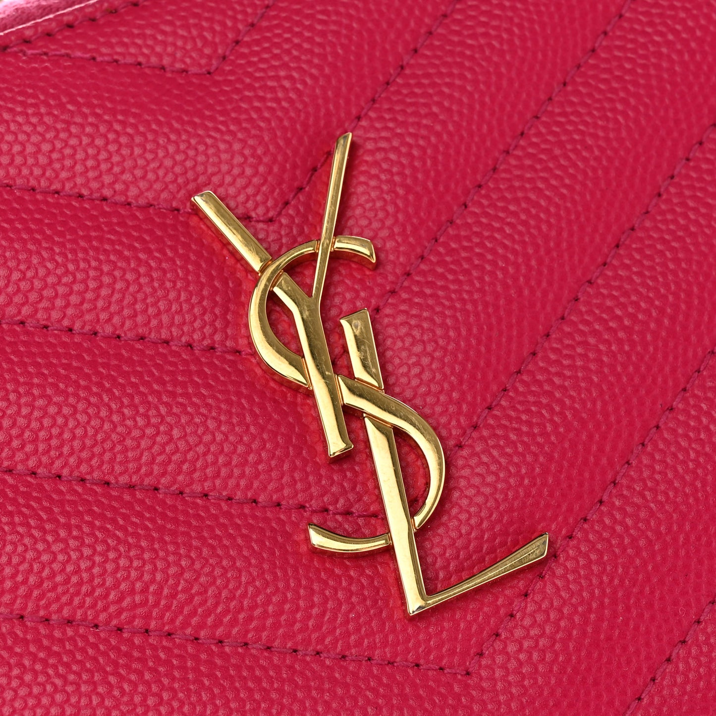 Grain De Poudre Matelasse Chevron Monogram Phone Wallet Pink