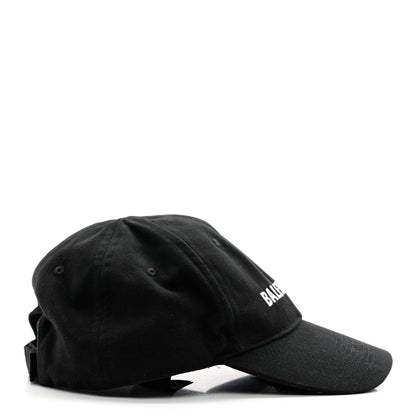 Balenciaga Cotton Drill Logo Classic Baseball Cap 59 L Black White 5 of 9
