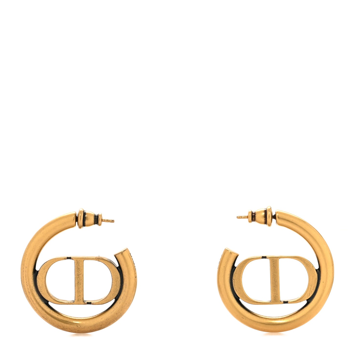 Metal 30 Montaigne Hoop Earrings Aged Gold